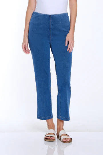 Slim Sation Wide Leg Ankle Jean - Mid Indigo