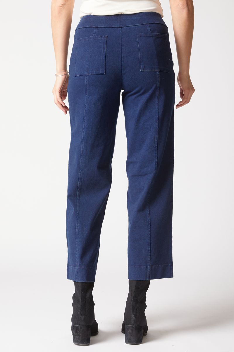 Wide Leg Crop Pants - Stonewash