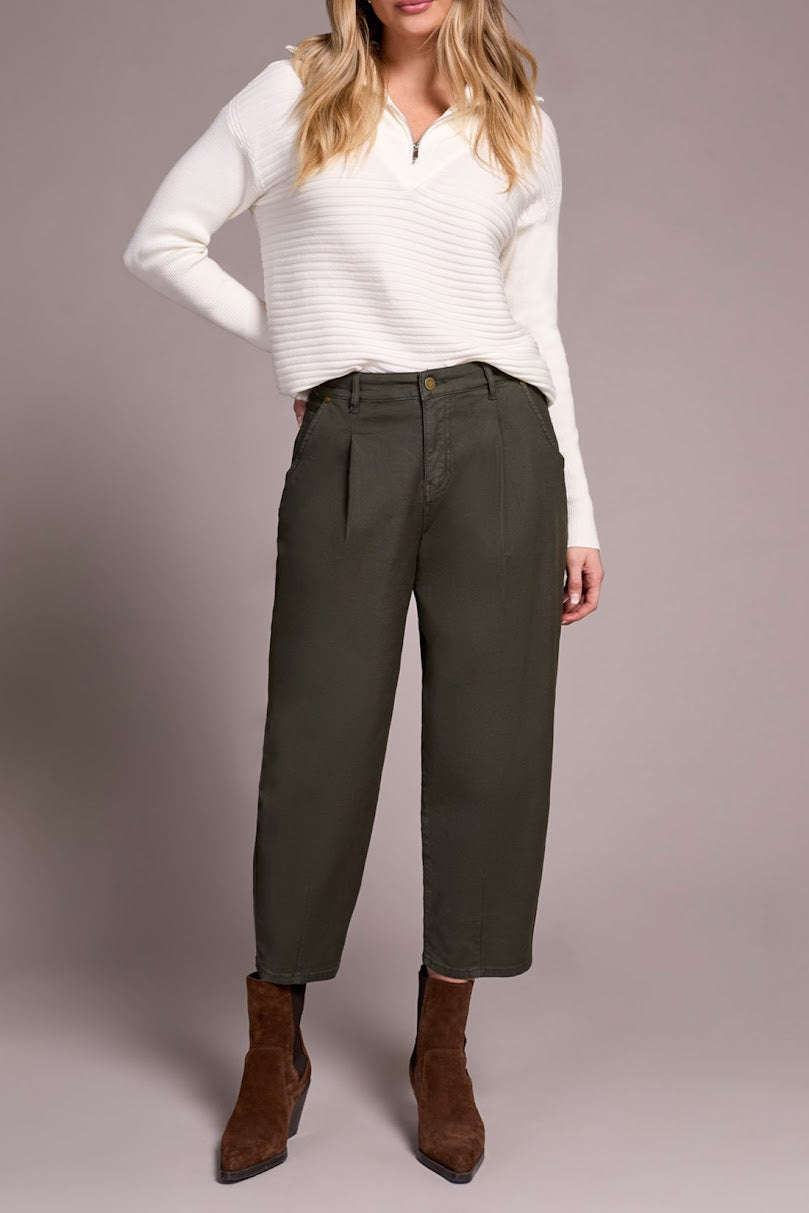 Audrey Girlfriend Barrel Crop Jeans - Spruce