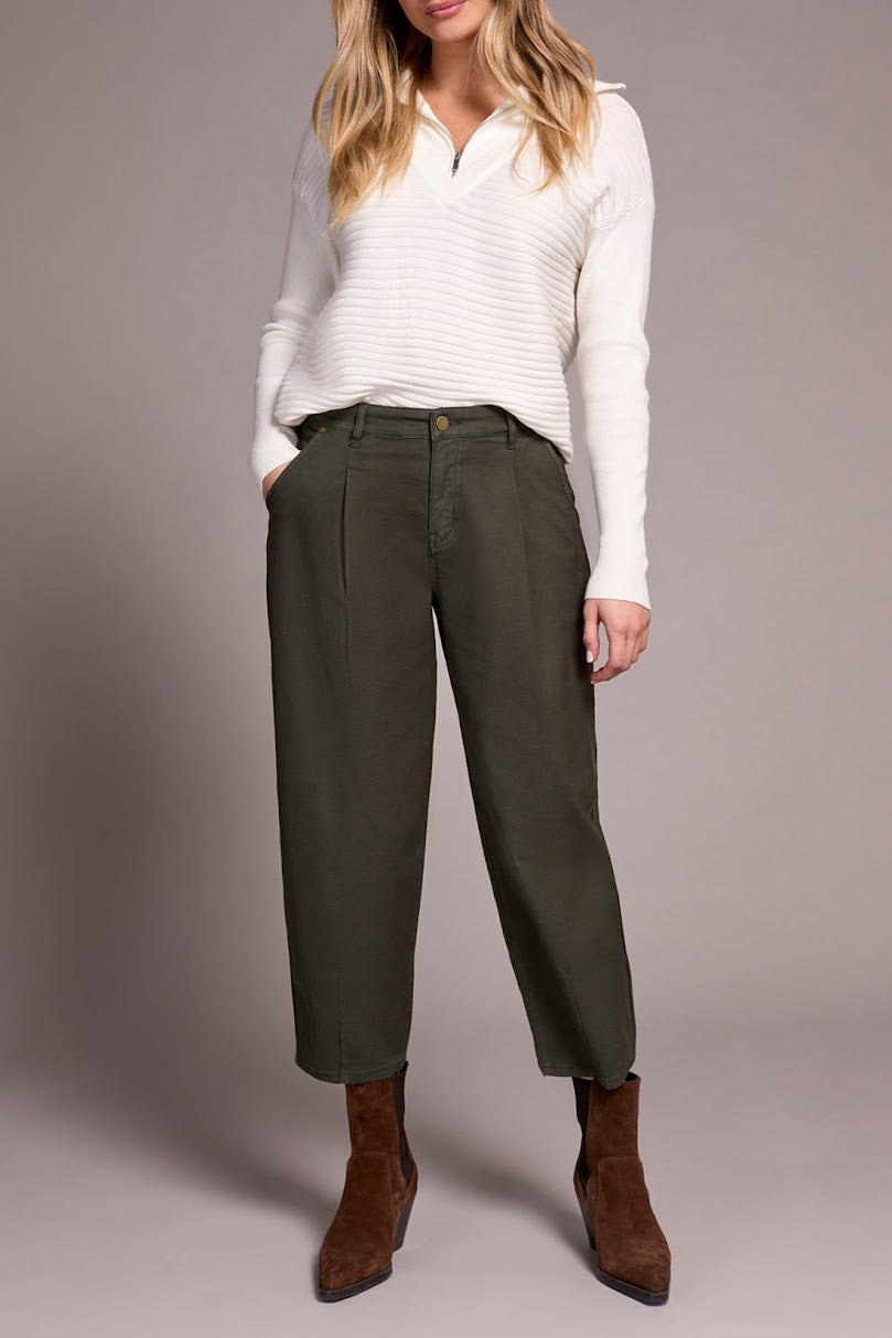 Audrey Girlfriend Barrel Crop Jeans - Spruce